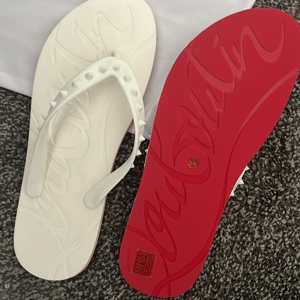 Red Bottom flip flops